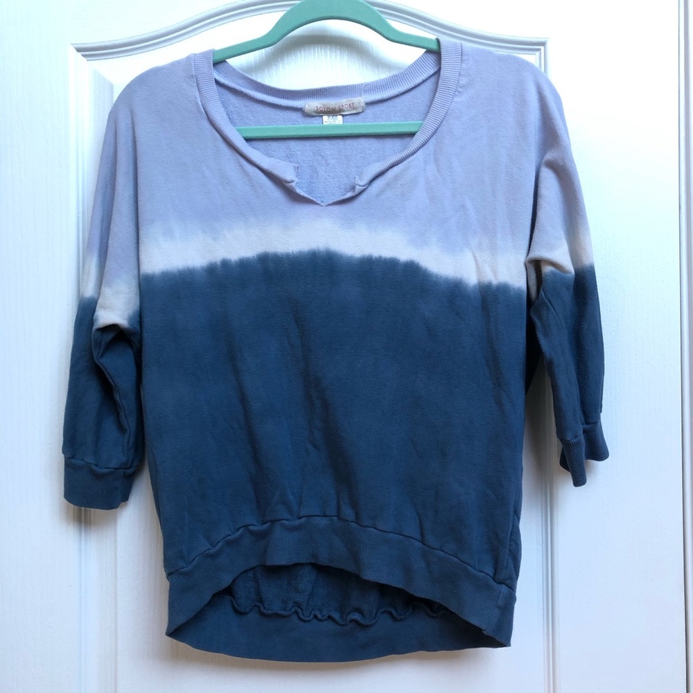 Solow Sport Tie-Dye Ombré 3/4 sleeve top